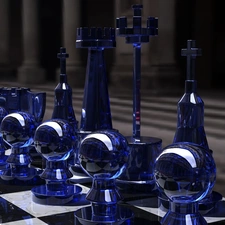 checkerboard, chess, glass