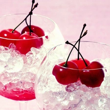 cherries, glasses, Icecream