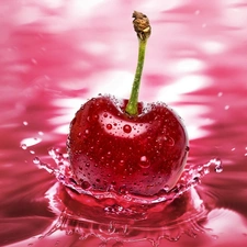 water, red hot, cherry