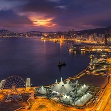 Hong Kong, City at Night, China