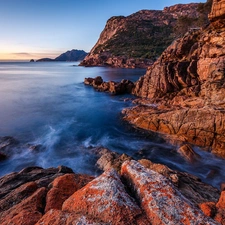Cliffs, sea, rocks