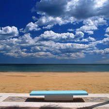 clouds, sea, Beaches