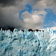 clouds, mountains, Ice