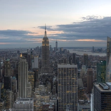 New, skyscrapers, clouds, Jork