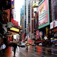 Town, skyscrapers, clouds, New York