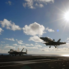 clouds, jets, Sky