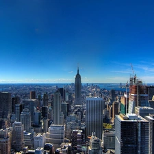 New York, scraper, clouds, Town