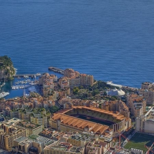 panorama, Monaco, Coast, town