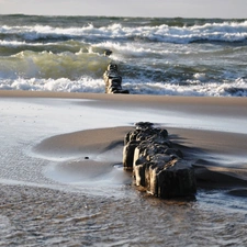 sea, breakwater, coast, rough