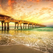 coast, pier, sea