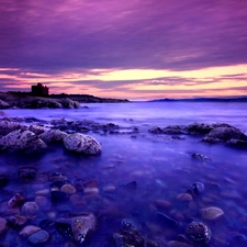 Coast, sea, Stones