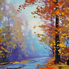 color, Leaf, trees, viewes, autumn