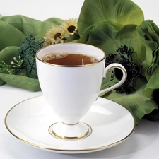 cup, Green, Colourfull Flowers, tea