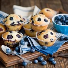 composition, Muffins, blueberries