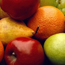 truck concrete mixer, orange, Fruits, apples, color