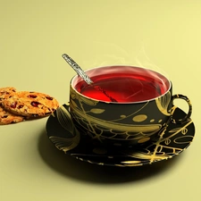 Cookies, cup, tea