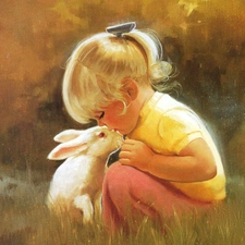 girl, copy, Donald Zolan, Rabbit