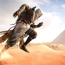 Bayek, Pyramids, Assassins Creed Origins, running, game