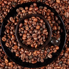 cup, pebbles, coffee