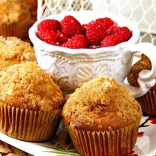 cup, Muffins, raspberries