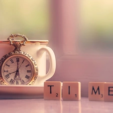 cup, Watch, Scrabble