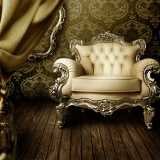 Room, Armchair, curtain, stylish