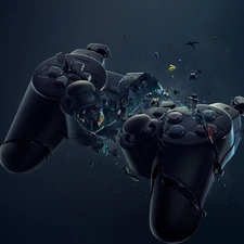 console, Pad, destruction, Playstation