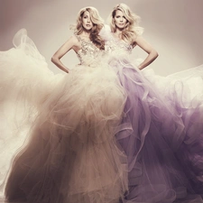 Two, ball, dresses, Womens