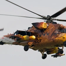 helicopter, painted, eagle, combat