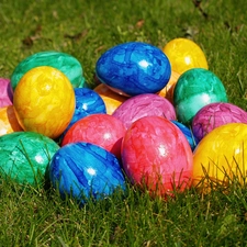 Easter, color, eggs