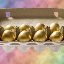 Golden, package, Easter, eggs