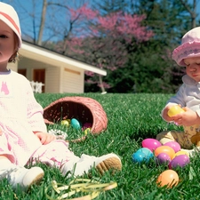 Easter, Kids, grass