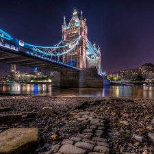 bridge, London, England, Tower Bridge