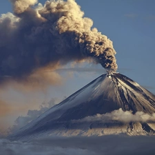 eruption, volcano, smoke