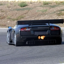 Lamborghini Murcielago, tube, Exhaust, Big Fire