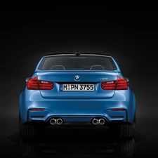 Blue, Back, Exhaust Pipes, BMW M3