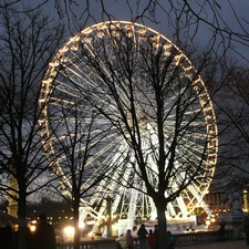 night, Floodlit, Ferris Wheel