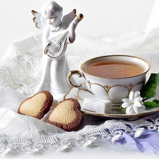 Flower, tea, figure, angel, china, Cookies