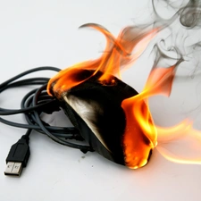 Wired, Burning, flame, smoke, USB, mouse