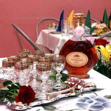 cognac, glasses, Flowers, armenian