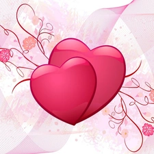 flowers, Pink, heart