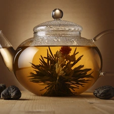 Flowers, decoration, jug, tea, glass