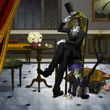 jug, cup, table, Flowers, D.Gray-Man