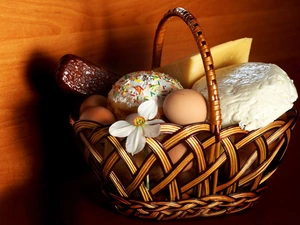 basket, Flower, food, wicker