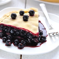 fork, plate, black, currant, cake