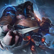 Udyr, League Of Legends, fists, bandage, hands, form