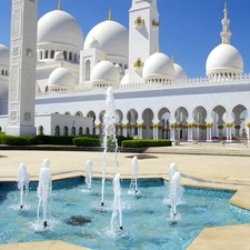 Abu Dhabi, Sheikh Zayed, fountain, mosque