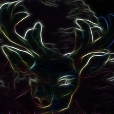 Fractalius, deer, antlers