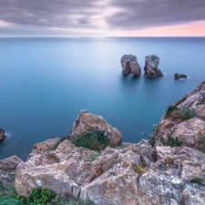 Brittany, France, Coast, rocks, sea