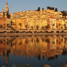 Houses, Riviera, France, sea